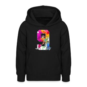 NUMMER 9 EISHOCKEY 9. GEBURTSTAG - Teenager Hoodie - Schwarz - Vorne - AI Model Teenager Male light (155cm)