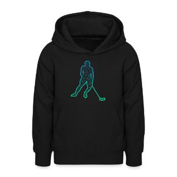 Floorball Spieler Unihockey Hockey Unihockey - Teenager Hoodie - Schwarz - Vorne - AI Model Teenager Male light (155cm)