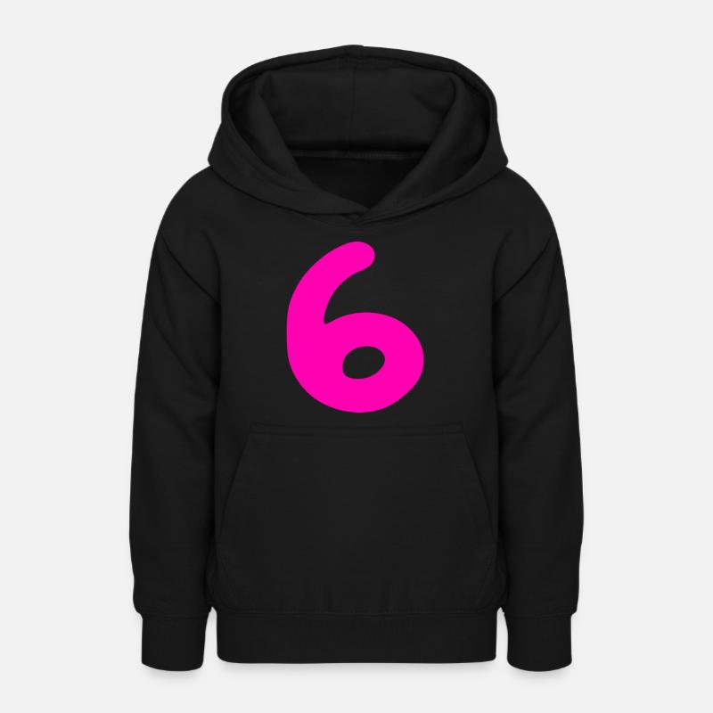 6 ans anniversaire rose - Sweat à capuche Ado - noir