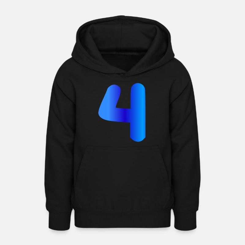 4 ans anniversaire bleu - Sweat à capuche Ado - noir