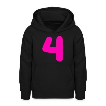 4 years birthday pink - Teen Hoodie - black - Front - AI Model Teenager Male light (155cm)