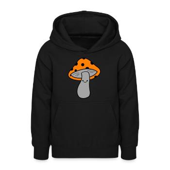 Pilz Champignon - Sweat à capuche Ado - noir - Devant - AI Model Teenager Male light (155cm)