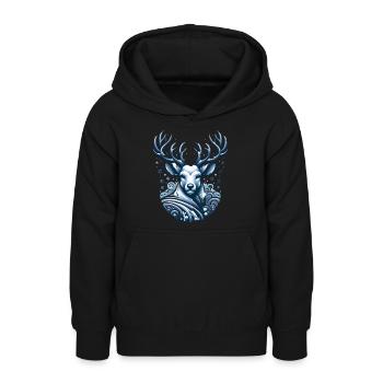 Rentier - Teenager Hoodie - Schwarz - Vorne - AI Model Teenager Male light (155cm)