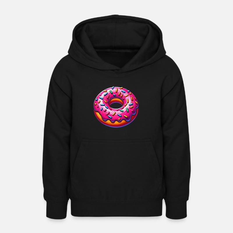 Délice de beignet vibrant - Sweat à capuche Ado - noir