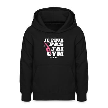 Gymnastique Cadeau Je Peux Pas J'ai Gym - Sweat à capuche Ado - noir - Devant - AI Model Teenager Male light (155cm)