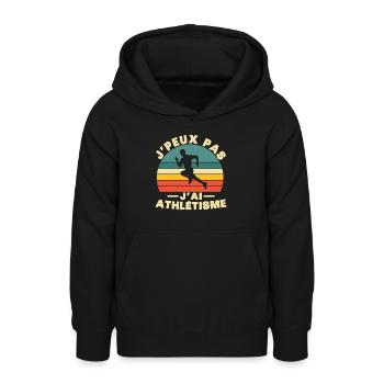 Je Peux Pas J'ai Athlétisme - Sweat à capuche Ado - noir - Devant - AI Model Teenager Male light (155cm)