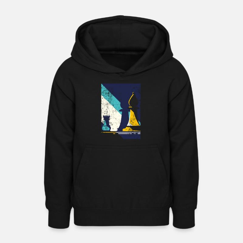 Cadeau de joueur d’échecs rétro - Sweat à capuche Ado - noir