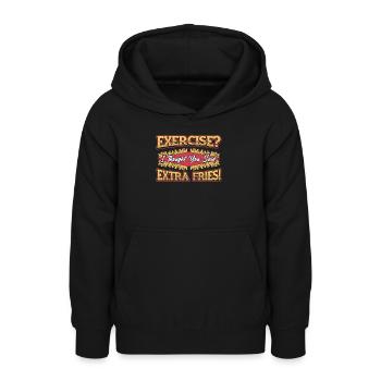 Frites extra Français - Sweat à capuche Ado - noir - Devant - AI Model Teenager Male light (155cm)