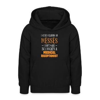 Medical receptionist - Teen Hoodie - black - Front - AI Model Teenager Male light (155cm)