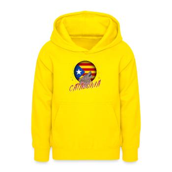 Catalonia - Teen Hoodie - yellow - Front - AI Model Teenager Male dark (155cm)