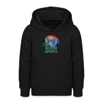 Afrique du Sud - Sweat à capuche Ado - noir - Devant - AI Model Teenager Male light (155cm)