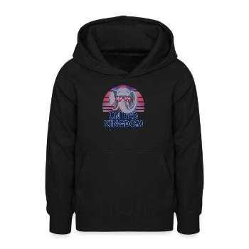 Royaume-Uni - Sweat à capuche Ado - noir - Devant - AI Model Teenager Male light (155cm)
