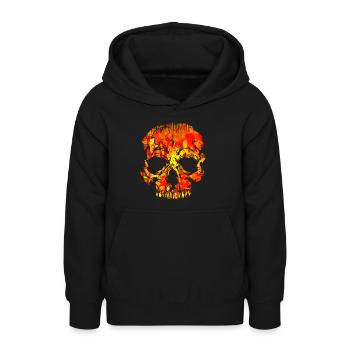 Skull (Hell) - Teen Hoodie - black - Front - AI Model Teenager Male light (155cm)