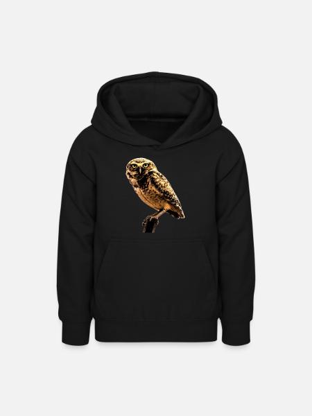Die Eule die Eule - Teenager Hoodie - Schwarz