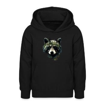 Waschbär - Teenager Hoodie - Schwarz - Vorne - AI Model Teenager Male light (155cm)