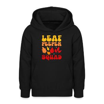 Leaf Peeper Squad Automne saison Feuille Collecte - Sweat à capuche Ado - noir - Devant - AI Model Teenager Male light (155cm)