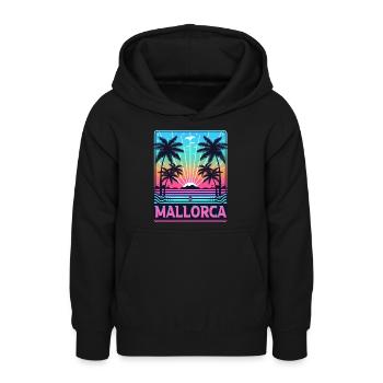 Majorque - Sweat à capuche Ado - noir - Devant - AI Model Teenager Male light (155cm)