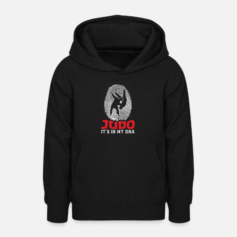 Le judo, c’est dans mon ADN - Sweat à capuche Ado - noir