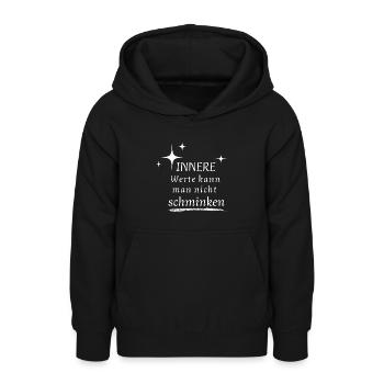 Innere Werte kann man nicht schminken - Teenager Hoodie - Schwarz - Vorne - AI Model Teenager Male light (155cm)
