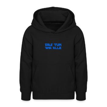 alle tun es - Teenager Hoodie - Schwarz - Vorne - AI Model Teenager Male light (155cm)