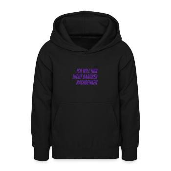 keine Lust darüber nachzudenken - Teenager Hoodie - Schwarz - Vorne - AI Model Teenager Male light (155cm)