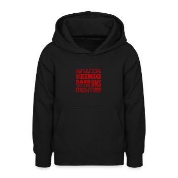 darum sind wir uns nicht einig - Teenager Hoodie - Schwarz - Vorne - AI Model Teenager Male light (155cm)