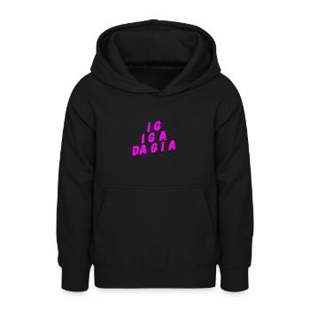 Gespräch auf bayrisch - Teenager Hoodie - Schwarz - Vorne - AI Model Teenager Male light (155cm)