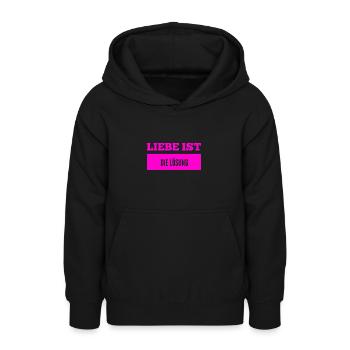 ich liebe das Leben - Teenager Hoodie - Schwarz - Vorne - AI Model Teenager Male light (155cm)
