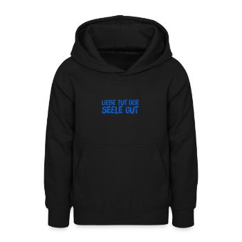 Love heals - Teen Hoodie - black - Front - AI Model Teenager Male light (155cm)