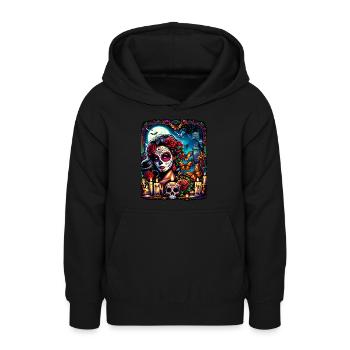 Lebendiges Design für die Feier des Día de Muertos - Teenager Hoodie - Schwarz - Vorne - AI Model Teenager Male light (155cm)