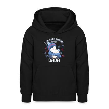 Dada Penguin This Baby Penguin Loves - Teen Hoodie - black - Front - AI Model Teenager Male light (155cm)