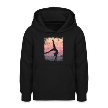 Gymnaste Gymnaste Gymnastique Rythmique Rétro - Sweat à capuche Ado - noir - Devant - AI Model Teenager Male light (155cm)