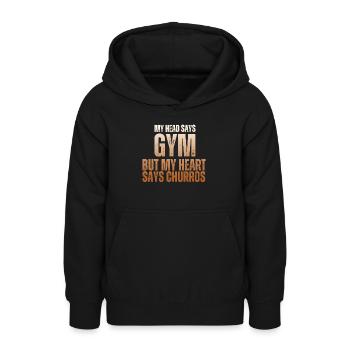 Mein Kopf Sagt Gym Funny Churros - Teenager Hoodie - Schwarz - Vorne - AI Model Teenager Male light (155cm)