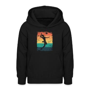 Volleyball Spieler Retro Beach Volleyball - Teenager Hoodie - Schwarz - Vorne - AI Model Teenager Male light (155cm)