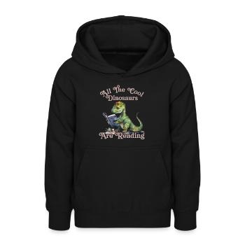 Alle Coolen dinosaurier Lesen Kids - Teenager Hoodie - Schwarz - Vorne - AI Model Teenager Male light (155cm)