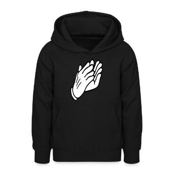 CLAP Livestream Emote - Sweat à capuche Ado - noir - Devant - AI Model Teenager Male light (155cm)