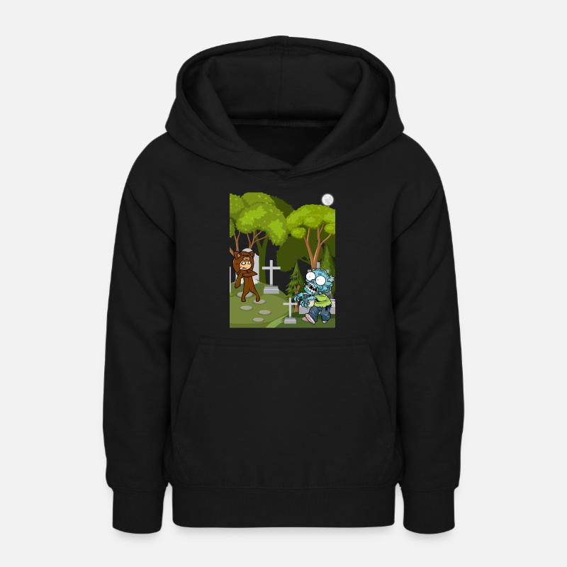 Cimetière des zombies - Sweat à capuche Ado - noir