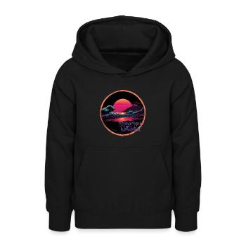 Ondes numériques - Sweat à capuche Ado - noir - Devant - AI Model Teenager Male light (155cm)