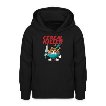 Tueur de céréales drôle - Sweat à capuche Ado - noir - Devant - AI Model Teenager Male light (155cm)