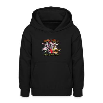 MAD FOOD - Teen Hoodie - black - Front - AI Model Teenager Male light (155cm)