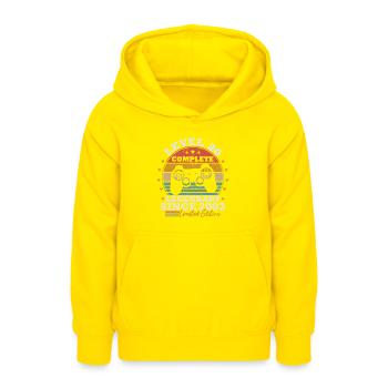 Level 20 unlocked - Teen Hoodie - yellow - Front - AI Model Teenager Male dark (155cm)