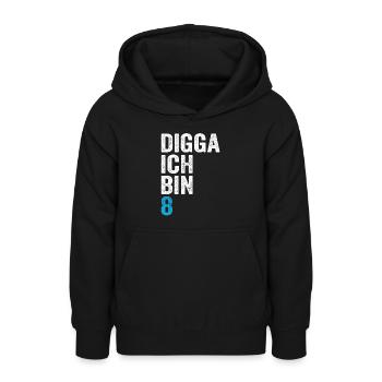 Digga ich bin 8. Geburtstag Junge 8. Geburtstag - Teenager Hoodie - Schwarz - Vorne - AI Model Teenager Male light (155cm)