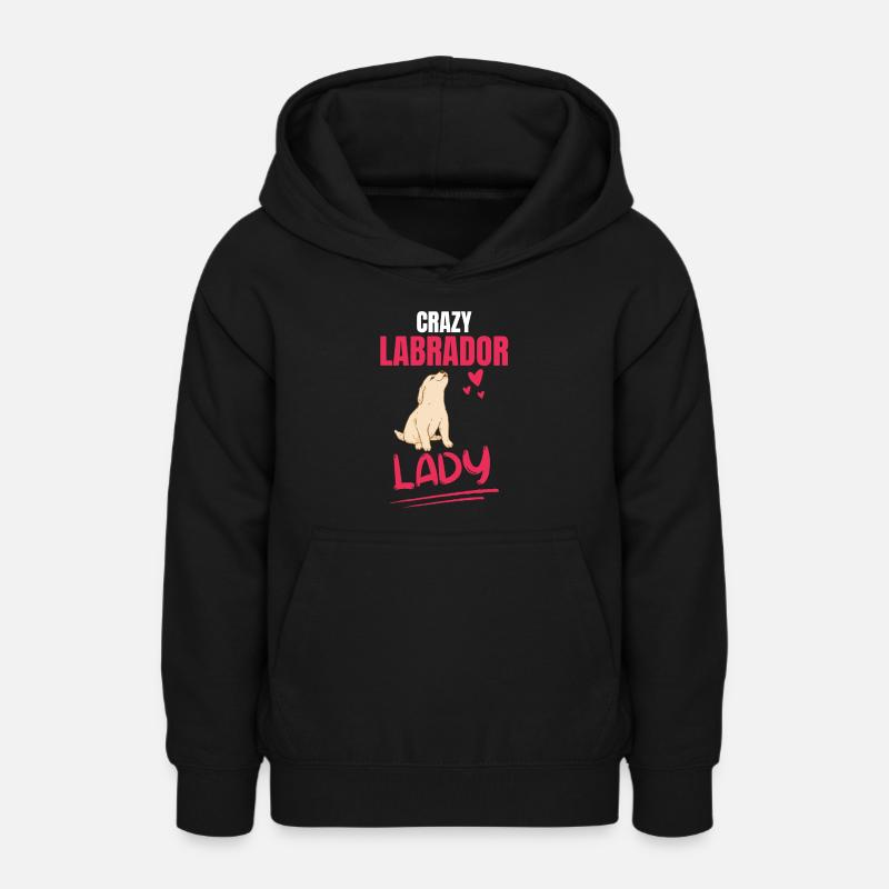 Crazy Labrador Lady Dogs Cadeau Labrador - Sweat à capuche Ado - noir