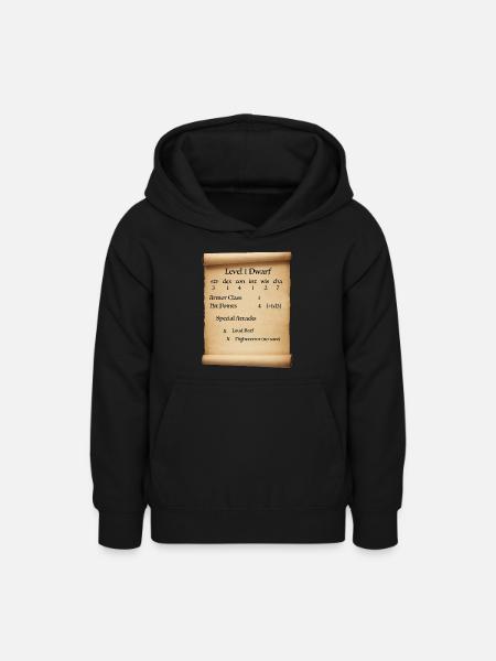 Level 1 Dwarf - Teen Hoodie - black