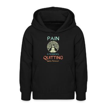 La douleur est temporaire cesser de fumer dure pour toujours Meditatio - Sweat à capuche Ado - noir - Devant - AI Model Teenager Male light (155cm)