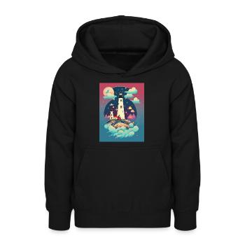 Phare - Sweat à capuche Ado - noir - Devant - AI Model Teenager Male light (155cm)