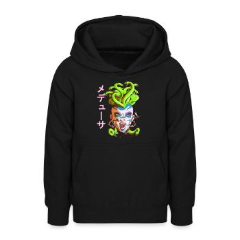 Médusa Punk - Sweat à capuche Ado - noir - Devant - AI Model Teenager Male light (155cm)
