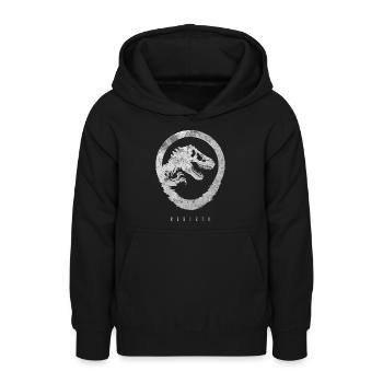 Jurassic World Rebirth Logo Mit T-Rex Im Steinlook - Teenager Hoodie - Schwarz - Vorne - AI Model Teenager Male light (155cm)
