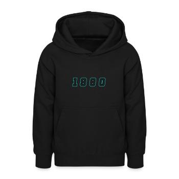 1980 Jahr Zahl - Teenager Hoodie - Schwarz - Vorne - AI Model Teenager Male light (155cm)
