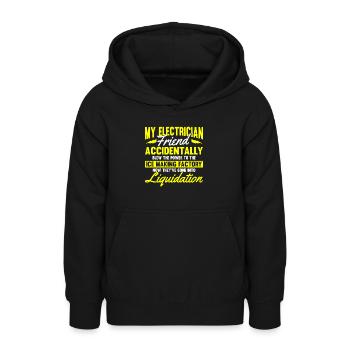 Électricien Ingénieur électricien Technicien en électronique - Sweat à capuche Ado - noir - Devant - AI Model Teenager Male light (155cm)